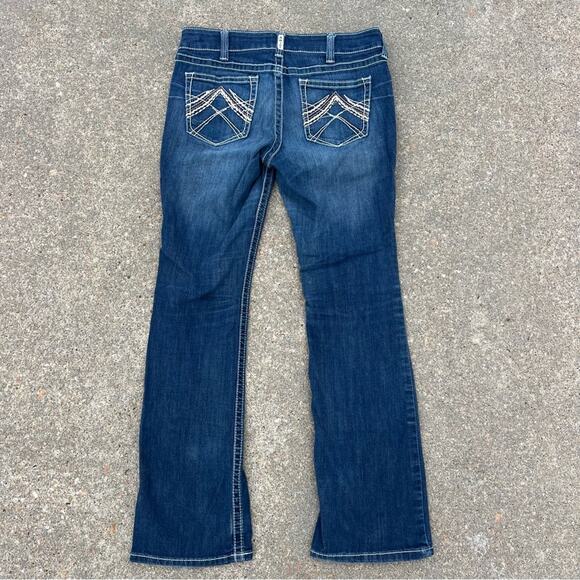 Ariat 32L Whipstitch Rosy Low Rise Boot Cut Jeans - Picture 3 of 8